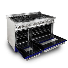 Load image into Gallery viewer, ZLINE 48 in. Professional Dual Fuel Range With Blue Gloss Door (RA-BG-48) - Bison Kitchens