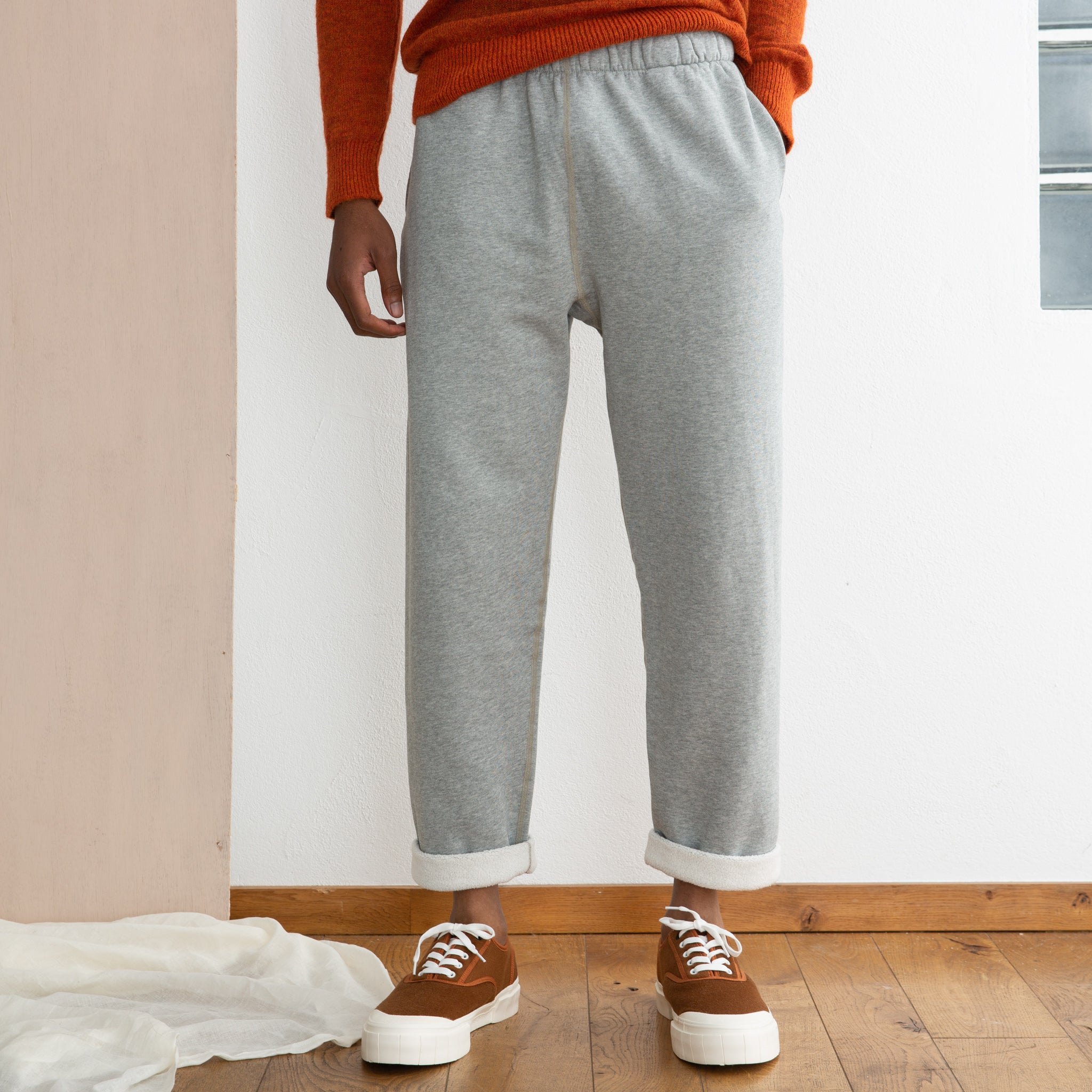 sweatpants with front zipper