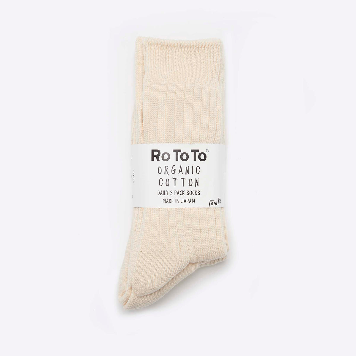 RoToTo Organic Daily 3 Pack Socks Ecru – Our Daily Edit.