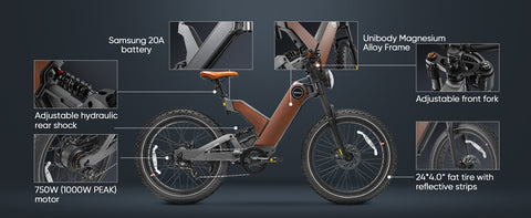 With the Wallke Eahora P5 E-bike you can travel as much as you want without getting tired.
