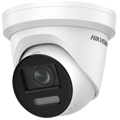 Image of a white Hikvision ColorVu 8MP turret camera model code DS-2CD2387G2-LSU/SL