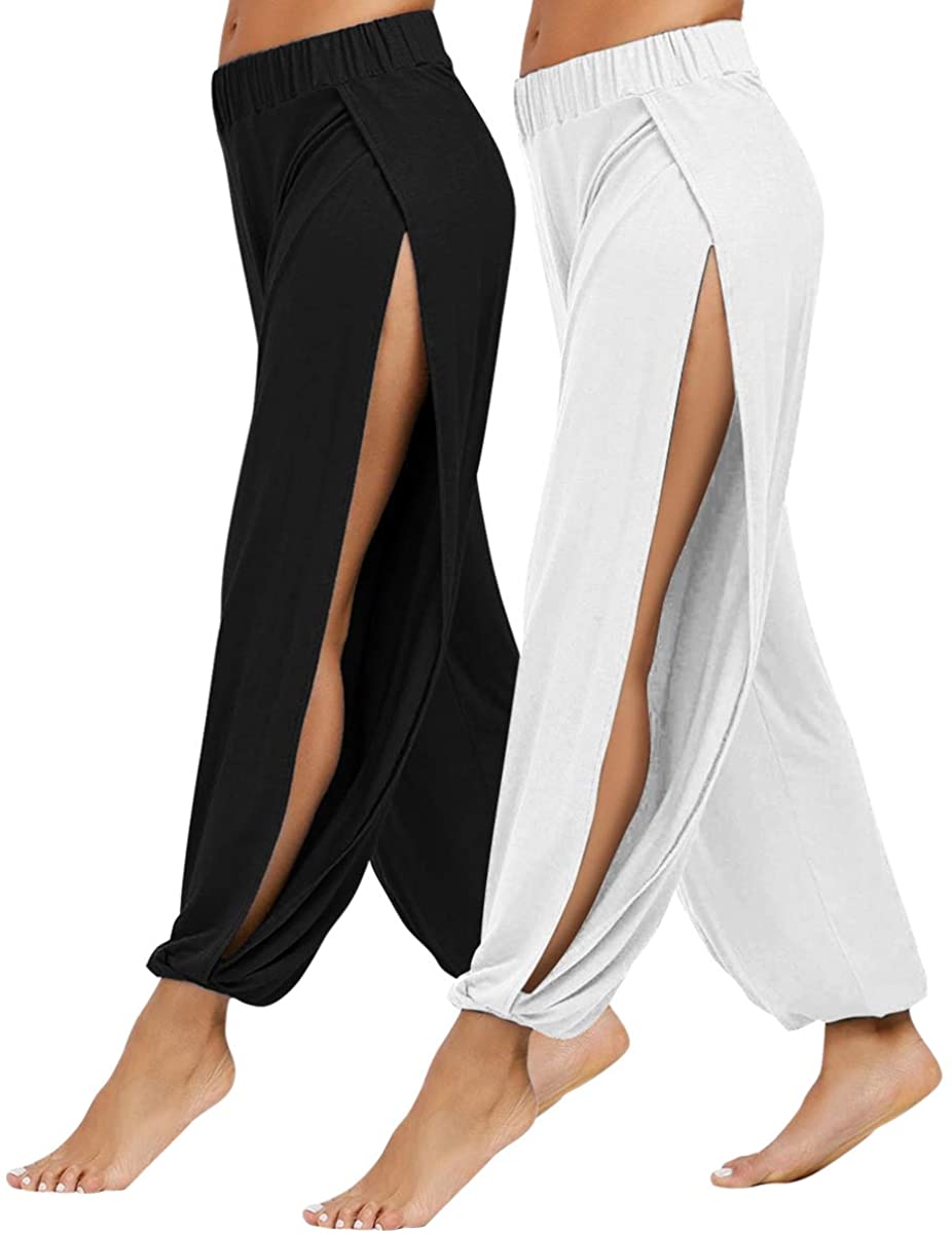 Women's Side Slit Harem Yoga Pants