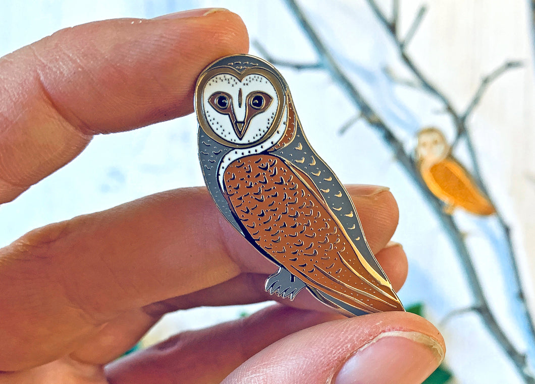 Folk Owl Enamel Pin