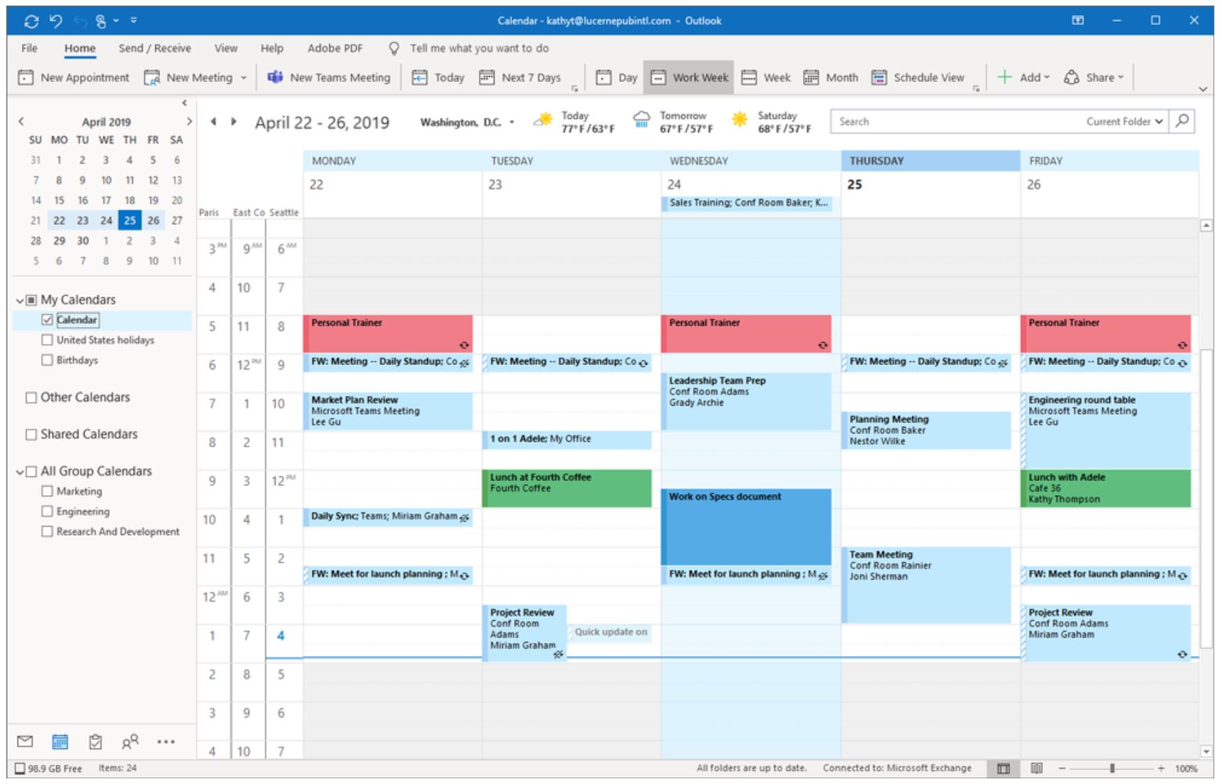 Outlook calendar image