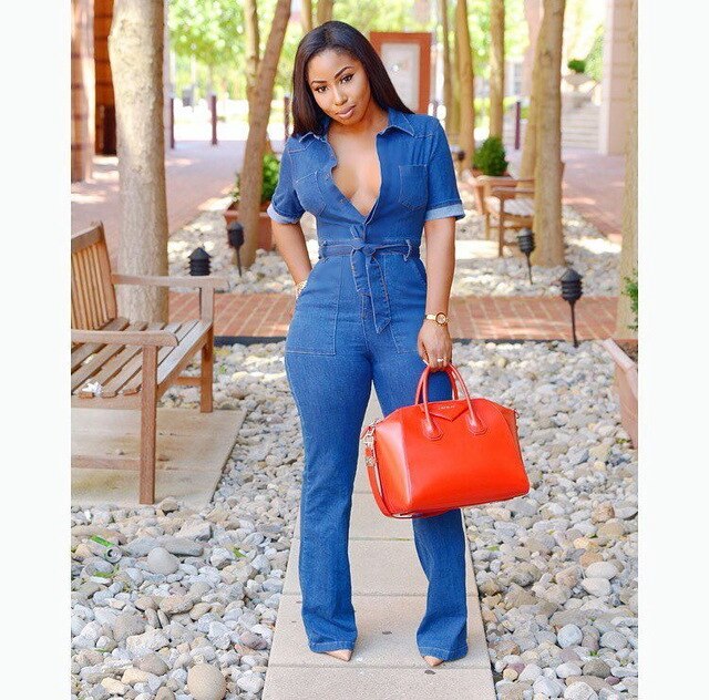 short sleeve jean jumpsuit