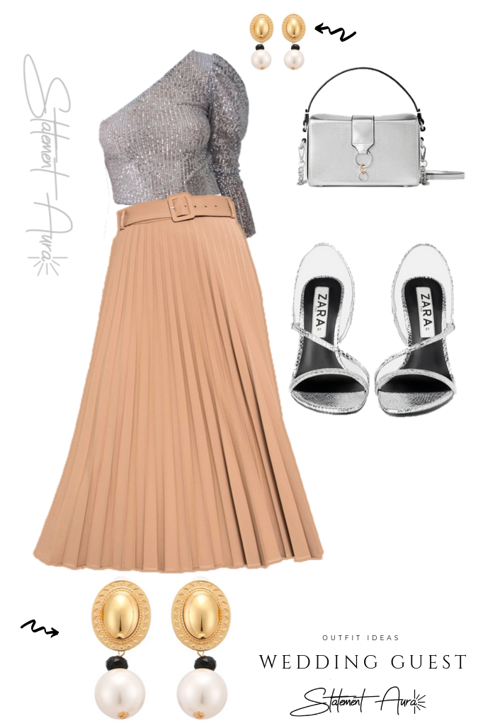 pleated skirt for wedding guest