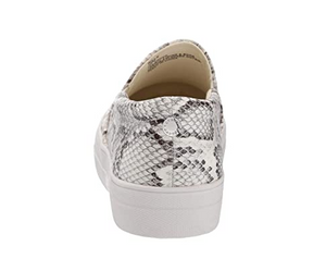 snakeskin platform slip on