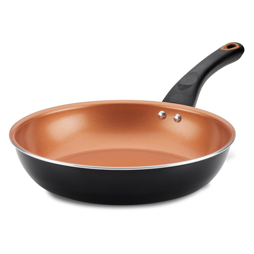 Farberware Glide Saucepan, Covered Straining, Black, Copper Ceramic, 3 Quart