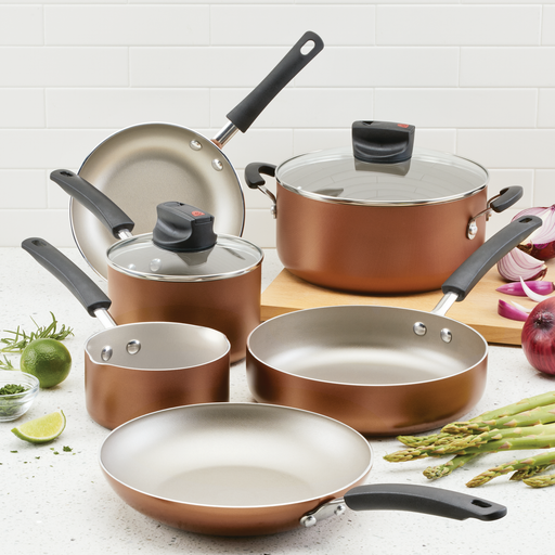 Farberware Glide Cookware Set, Copper Ceramic, 12 Piece