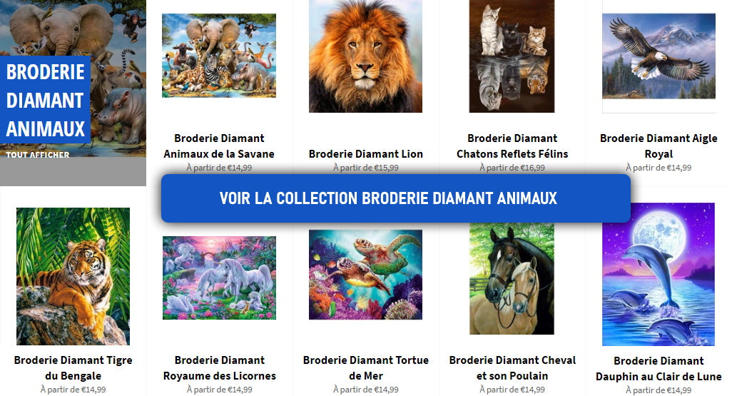 collection broderie diamant animaux