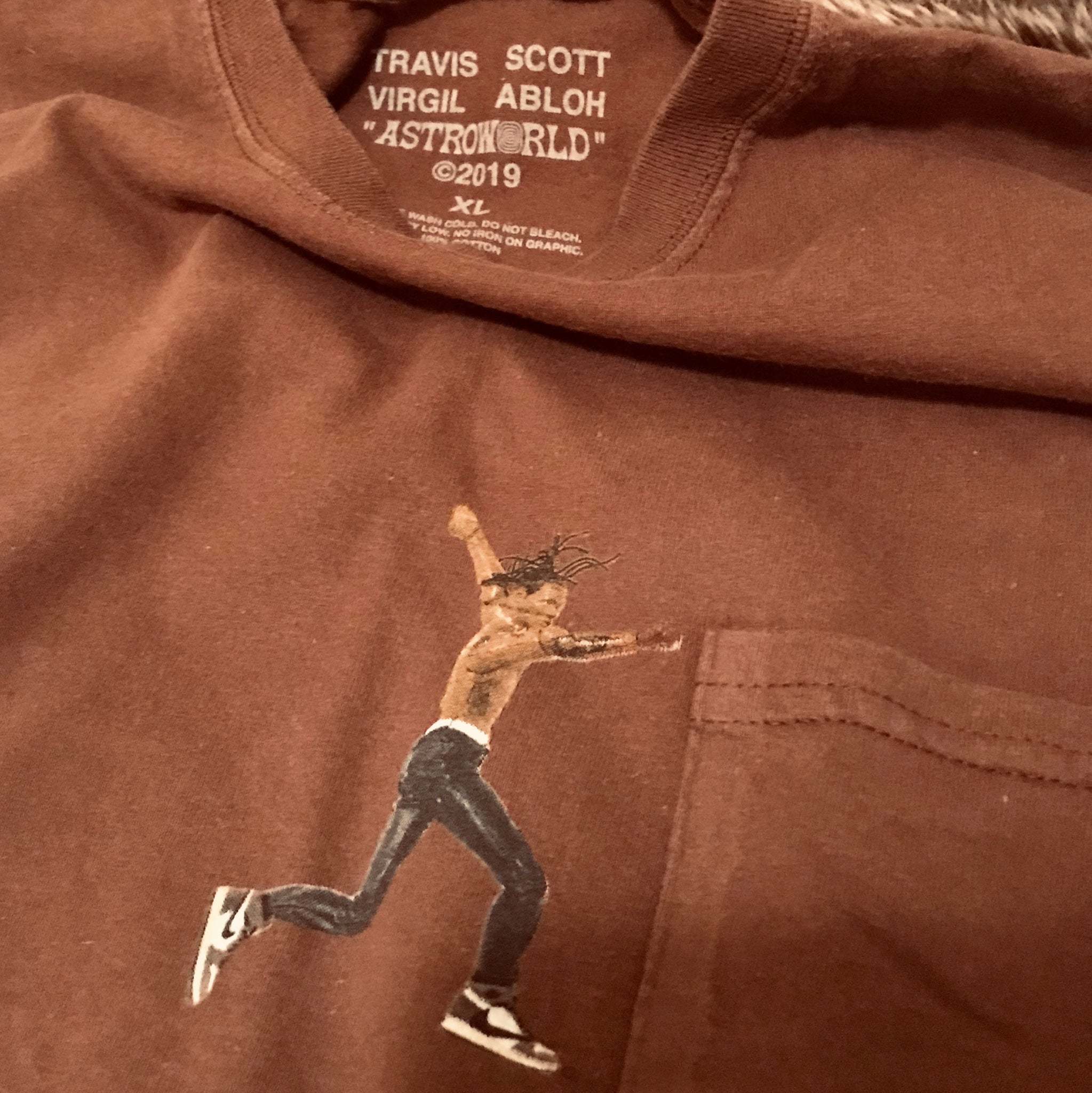 travis scott virgil abloh brown shirt