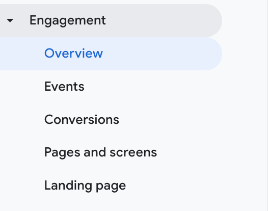 Engagement Report in GA4