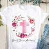 Breast Cancer Prevention Holy Cross Shape Motivational Cotton T-Shirt - Dreameris