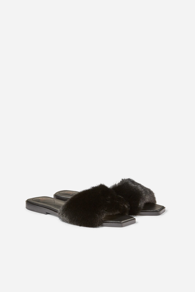 Mink Slide | Shoes | Ralph & Russo | Ralph & Russo - USA