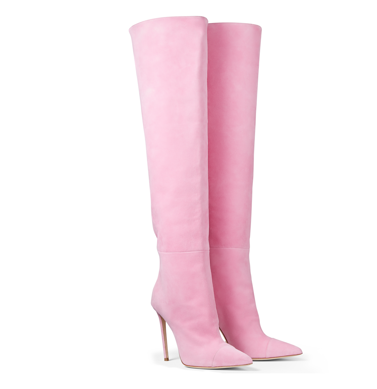 pink over knee boots