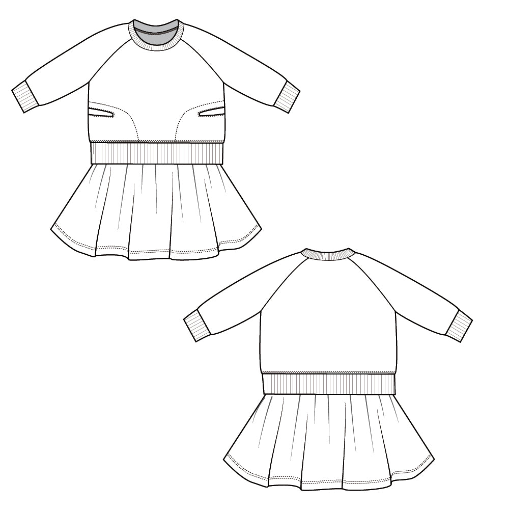 Raglan dress sewing pattern - Brindille & Twig