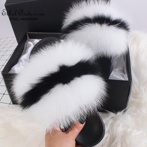 real fur flip flops