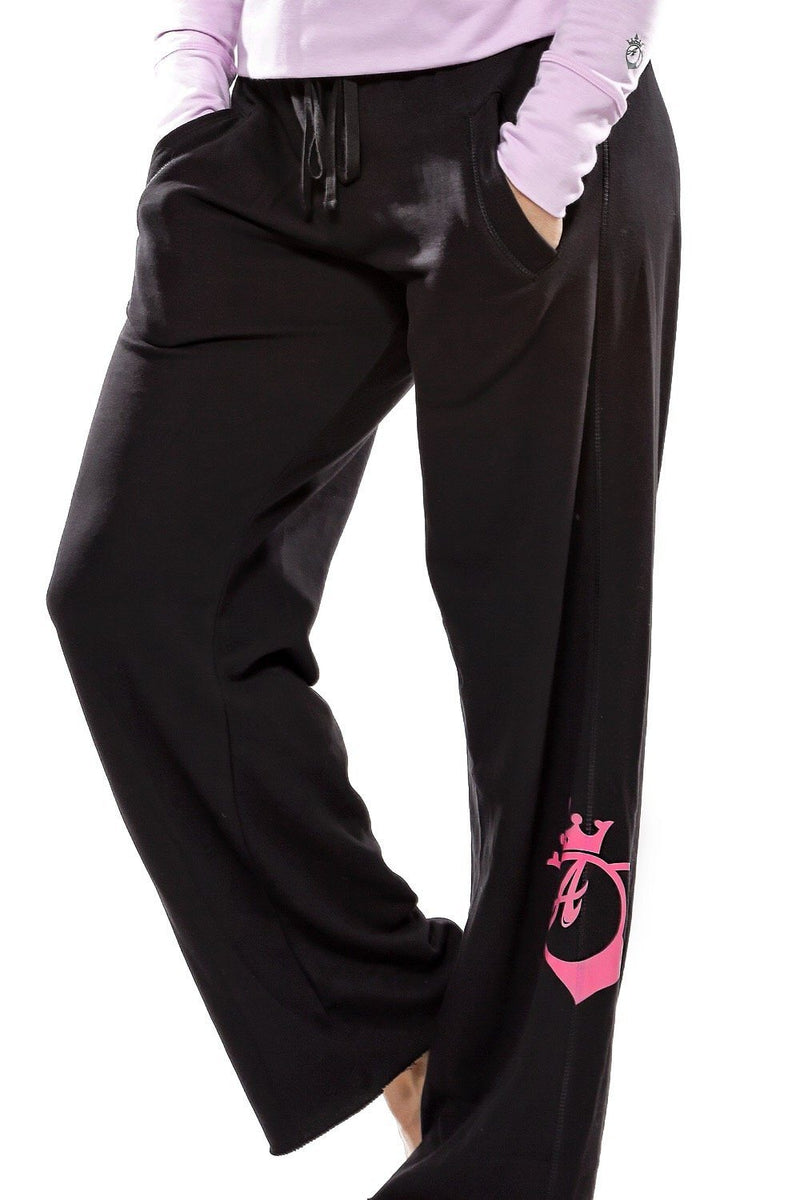 black and pink sweatpants