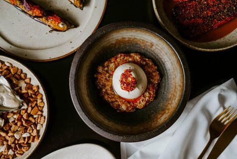 Om Nom Dessert Spread On Wood Table