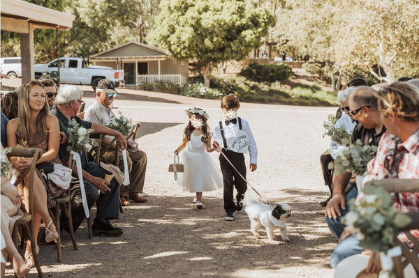 Ana Balahan Flower Girl Page Boy and Dog Walking Down Aisle