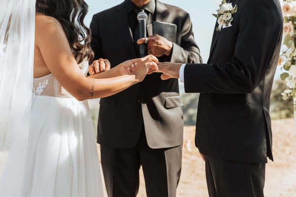 Ranch wedding santa barbara bride groom exchanging rings