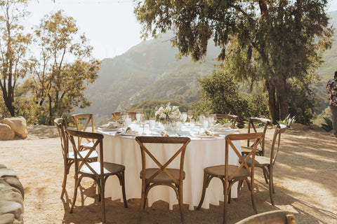 Rustic ranch wedding table set up