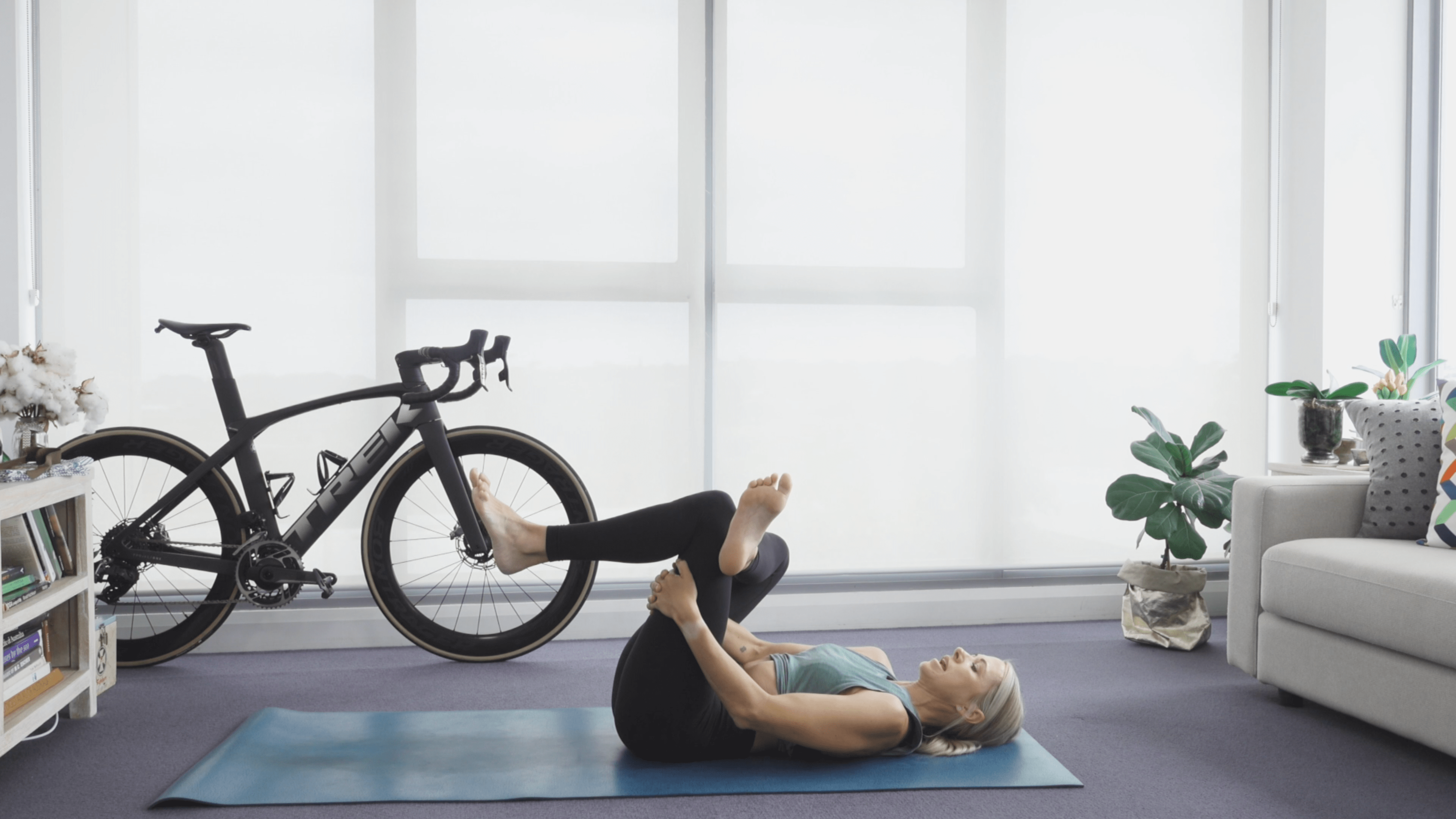 Reclining Pigeon Yoga Cycling