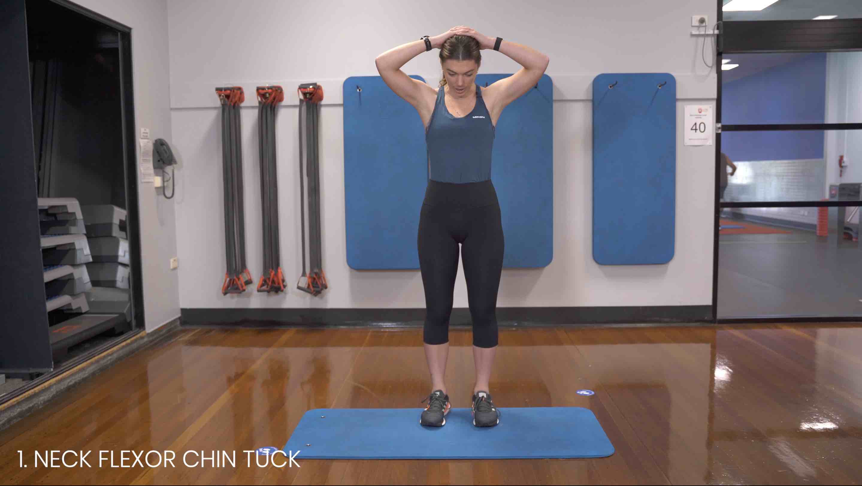 neck flexor chin tuck exercise