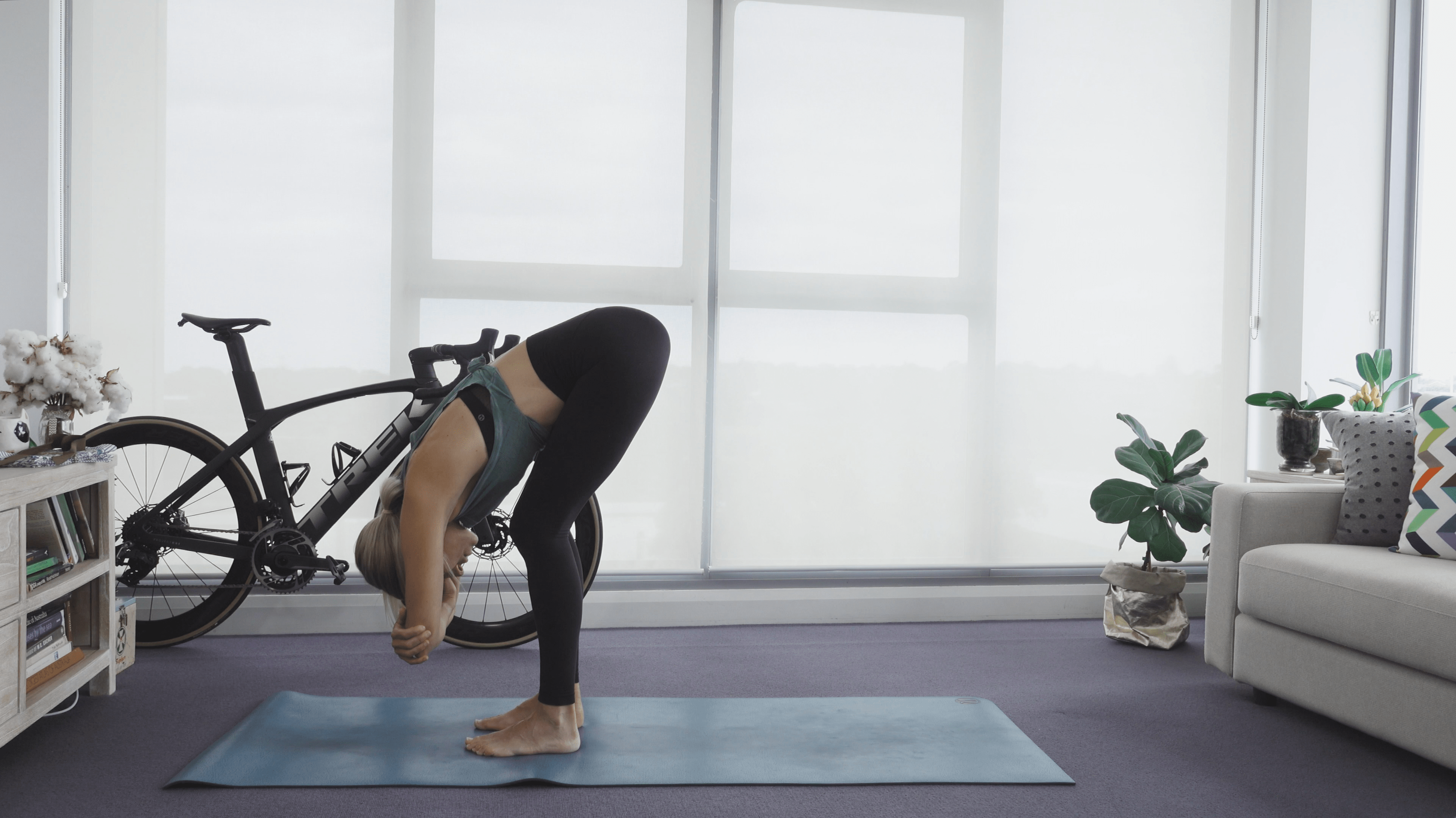Forward Bend Yoga Cycing