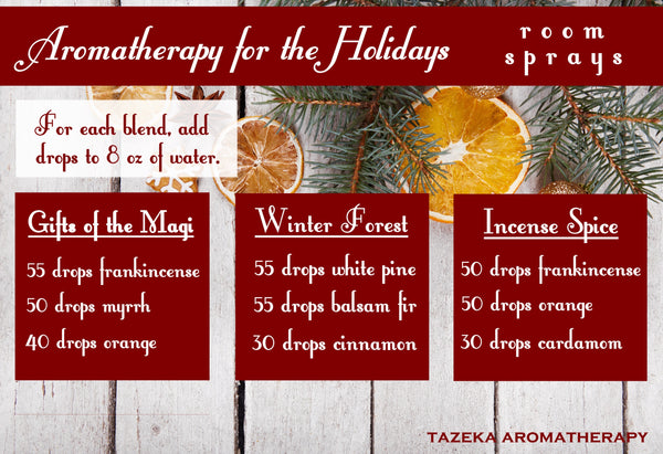Aromatherapy For The Holidays Room Sprays Diffuser Blends