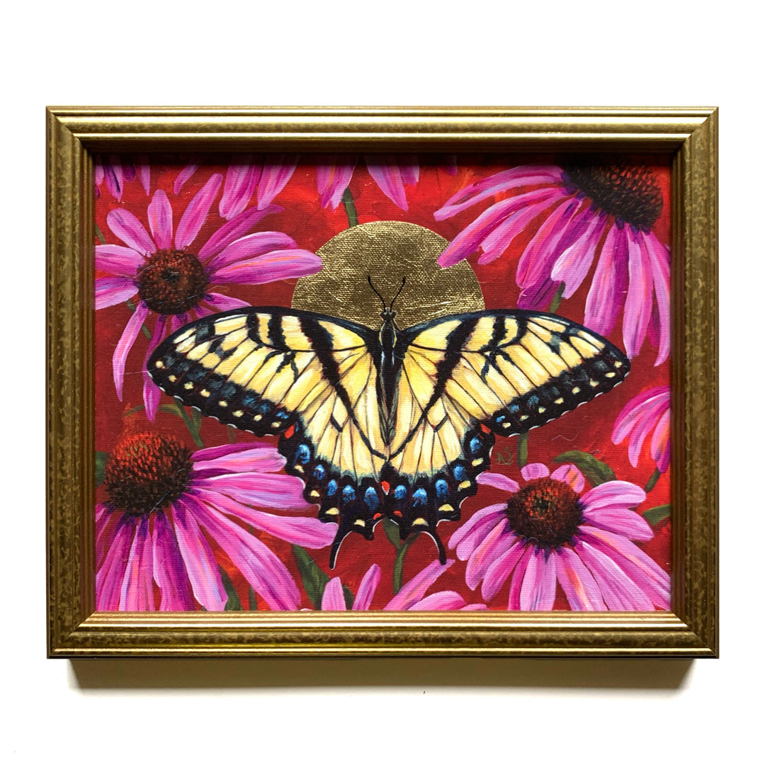 Yellow Io Moth Embellished Fine Art Print in Vintage Frame, 11x14 - The  Copper Wolf