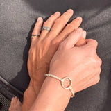 couple wearing upcycled paua jewellery