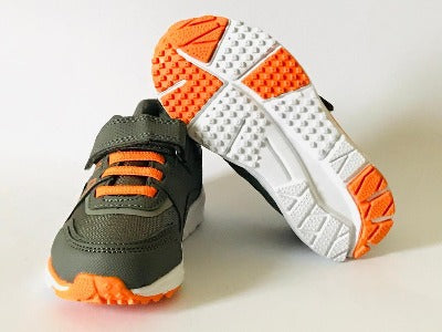 Gemo Girl Grey \u0026 Orange Trainers Shoes 