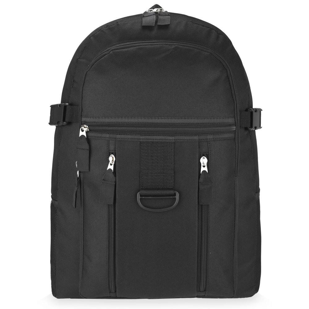 plain black backpack