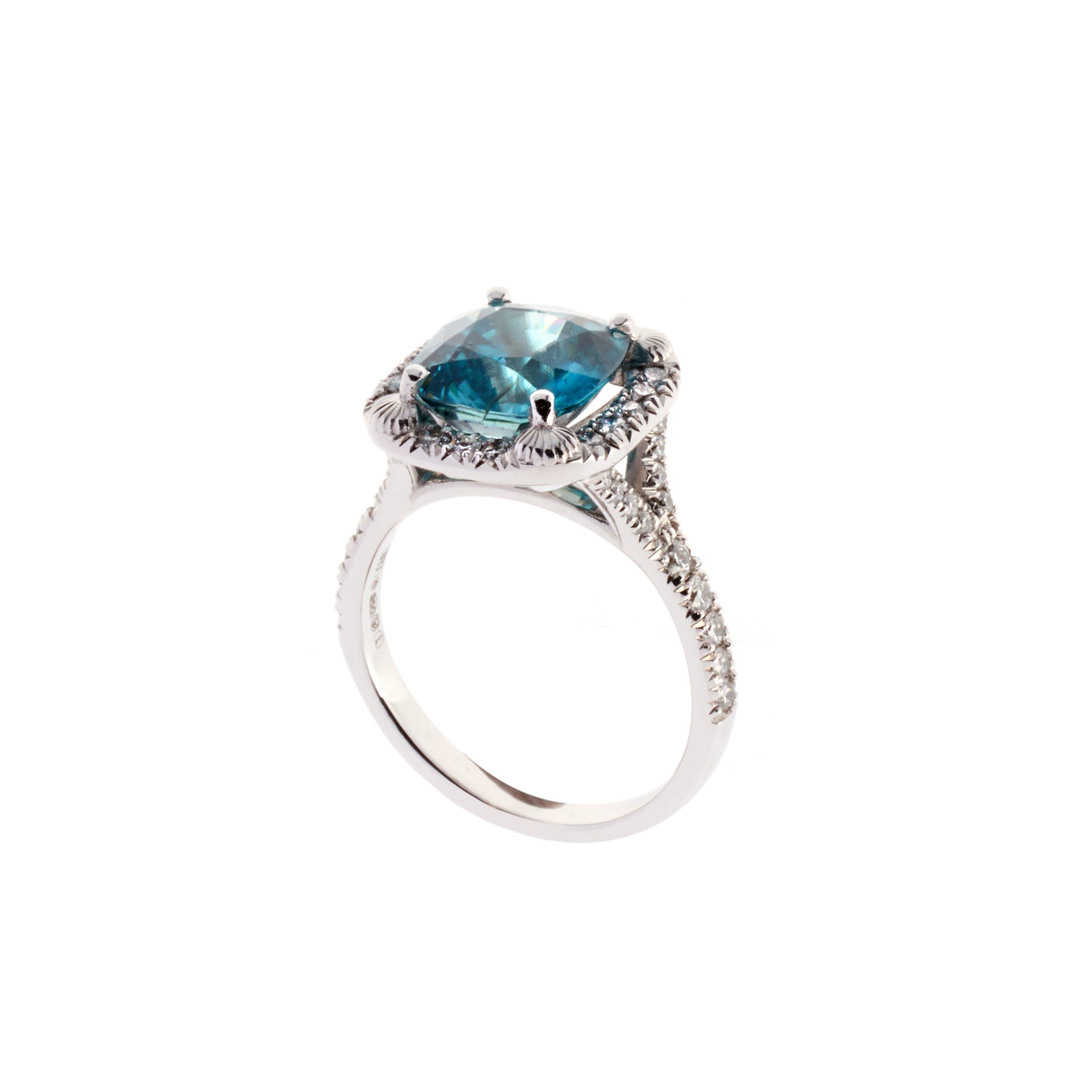 Sirena Blue Zircon Halo Ring | Ring | Biagio Patalano