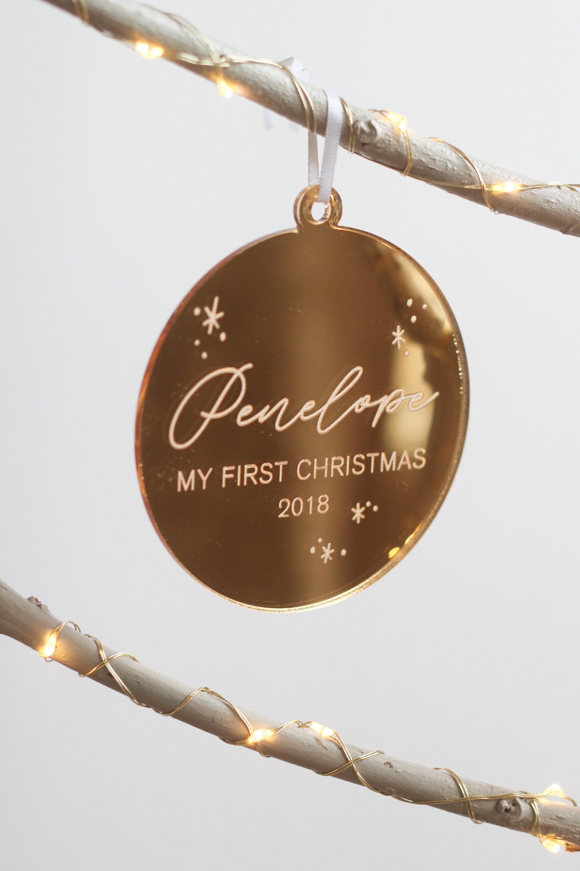 personalised baby xmas baubles