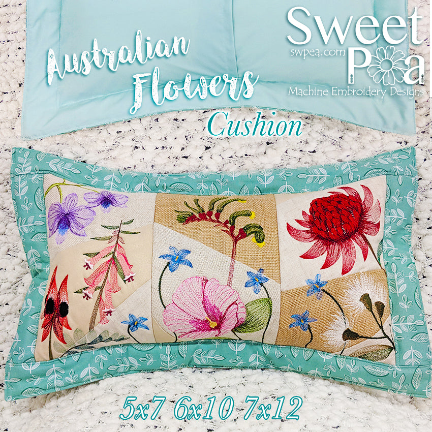 Australians Flower Cushion 5x7 6x10 7x12 in the hoop