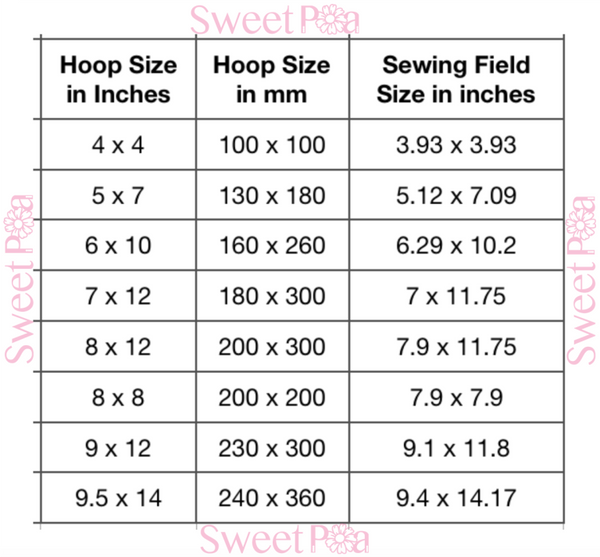 hoop sizes
