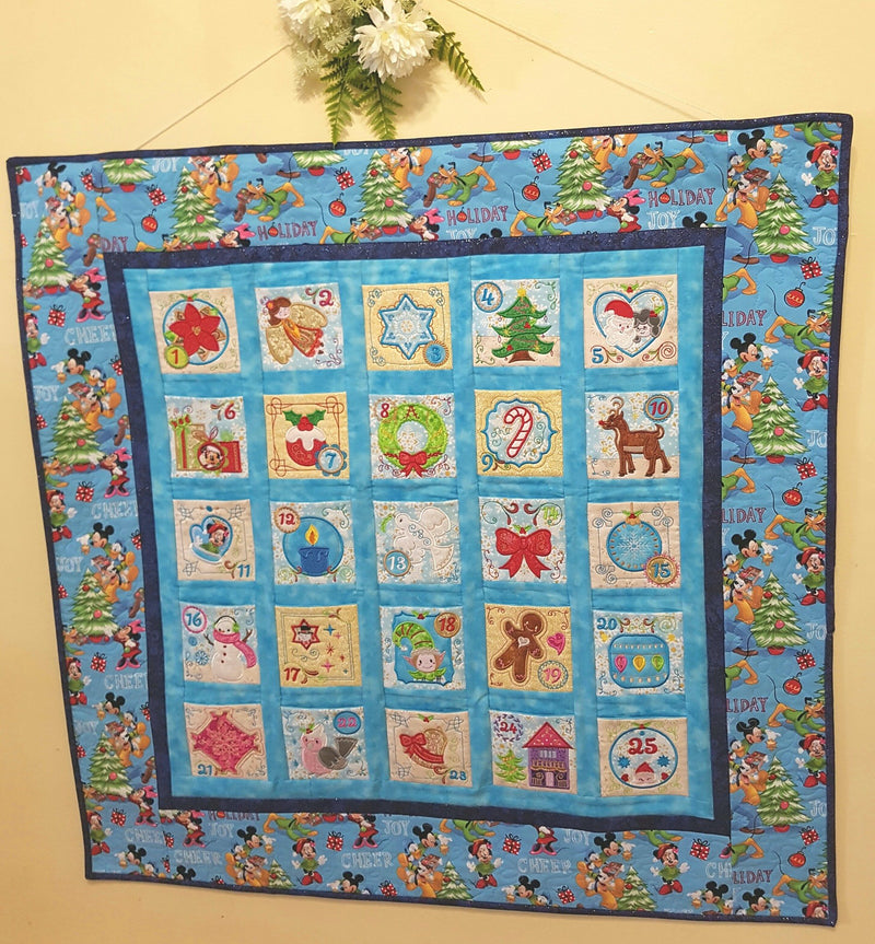 Christmas Advent Calendar Blocks in the hoop machine embroidery design