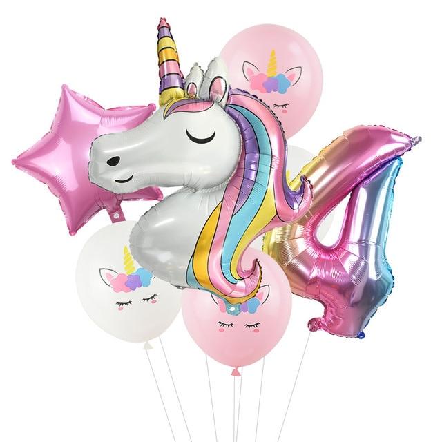 Ballon Licorne Anniversaire 4 Ans Licorne Kawaii