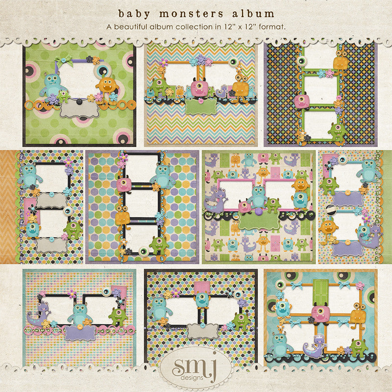 Baby Monsters Album | Shabby Miss Jenn Designs