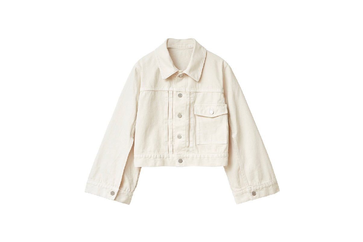 Clane Bell Sleeve Compact Jean Jacket Ivory