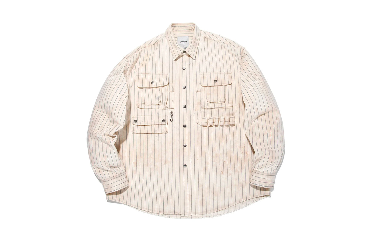 Bowwow Cola Stripe Game Shirts Beige Stripe – OKURA