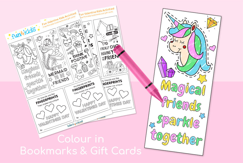 valentines day free printable book mark labels4school