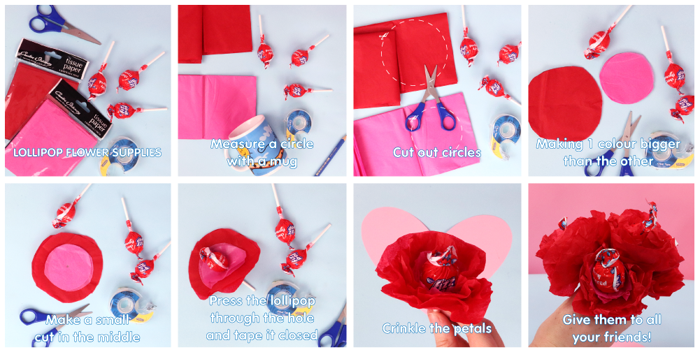 valentines day lollipop flowers - labels4school 