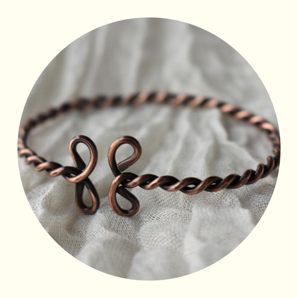adjustable twisted copper bracelets