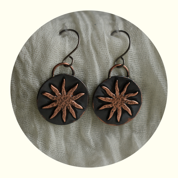 sea star copper earrings