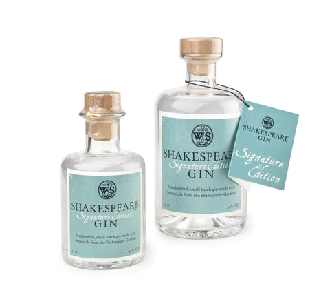 One small (20cl) and one large (50cl) bottle of Shakespeare Gin Signature Edition 