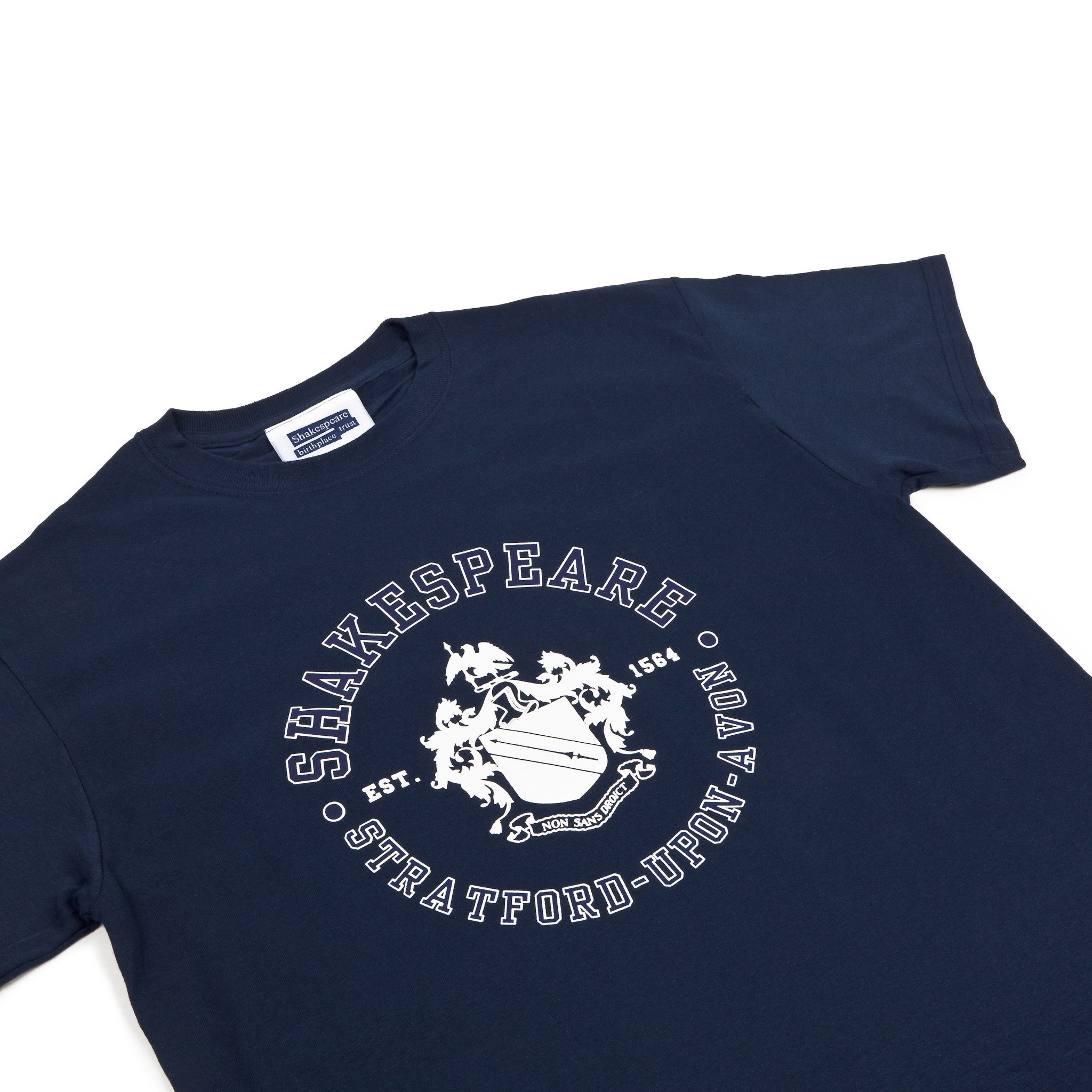 Shakespeare Coat Of Arms Navy T Shirt Shakespeare Shop
