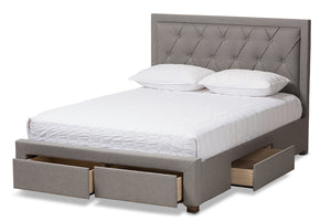 Baxton Studio Aurelie Modern and Contemporary Upholstered Storage Bed